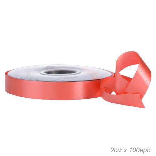 Лента простая декоративная 100ярд х 2см / S01 /уп 260/красная