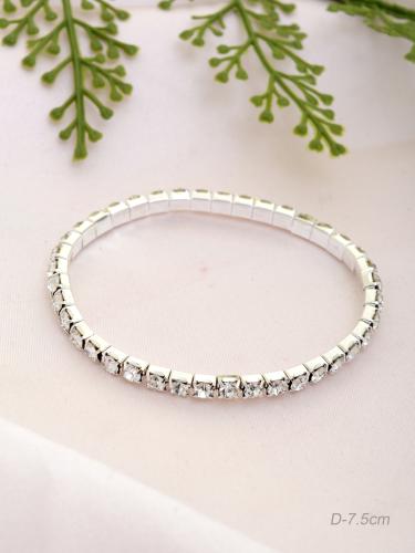 Браслет со стразами 1 ряд / 1 /уп 12/120/ серебро