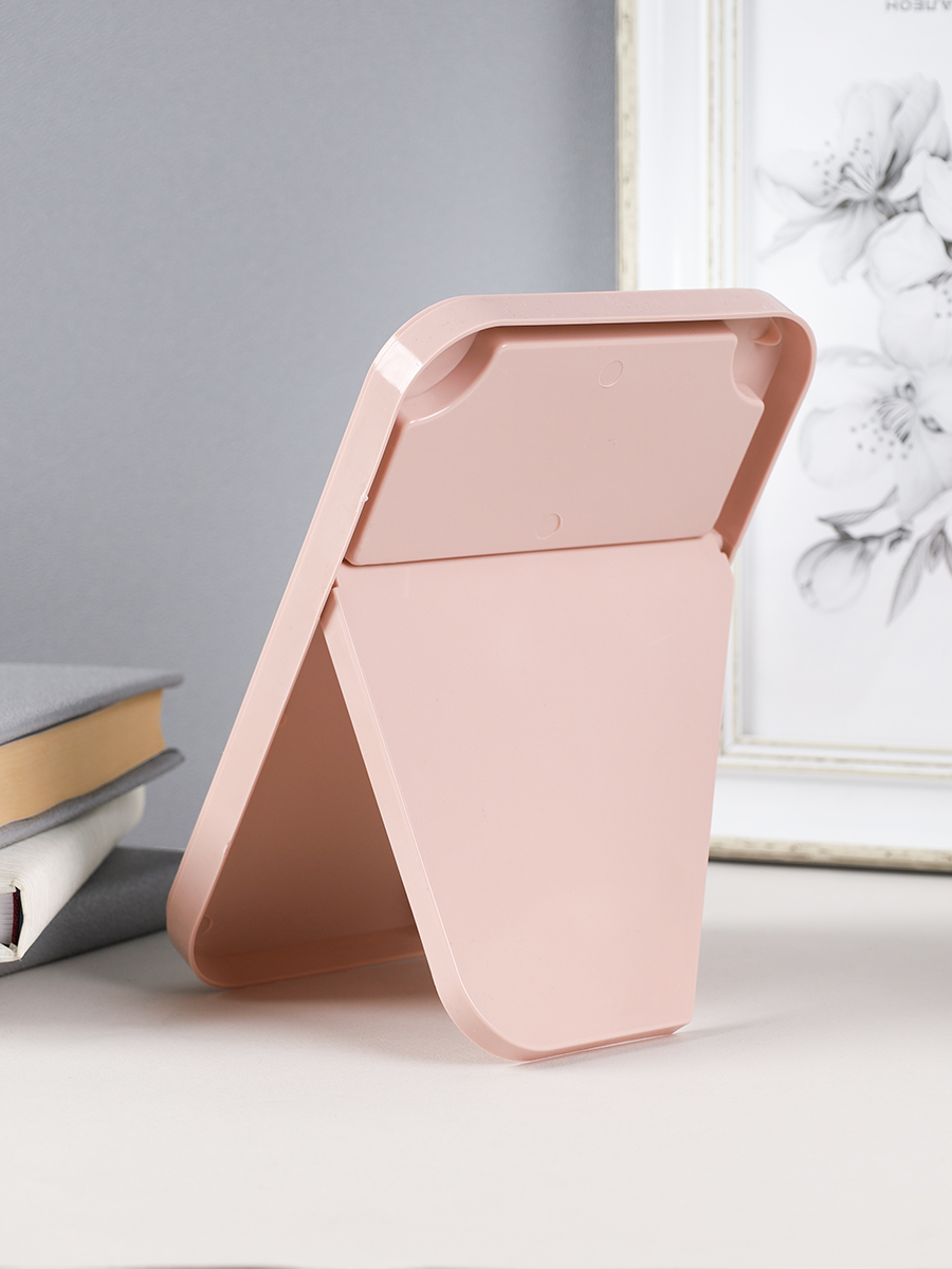 Зеркало настольное розовое 20,5*14*1,1см / U845 /уп 120/розовое