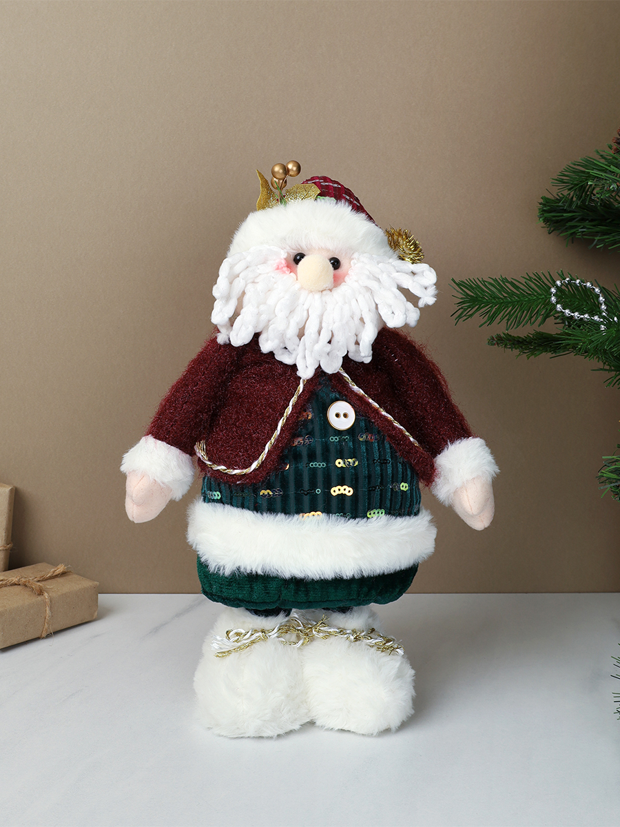 Новогоднее украшение Дед мороз на телескопических ножках 35/60 см / SH056-1 /уп 72/