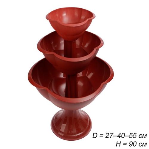 Кашпо Водопад 3-х ярусное /уп 1/ терракот