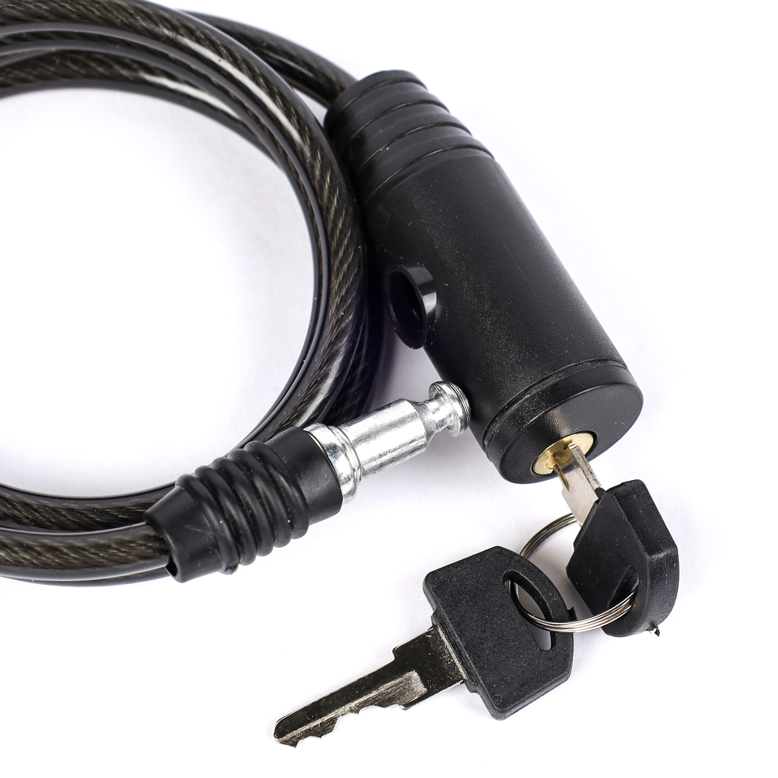 Замок тросовый с ключом KRYPTON J02-6x1000, 6х1000мм, черный. /уп 50/100/