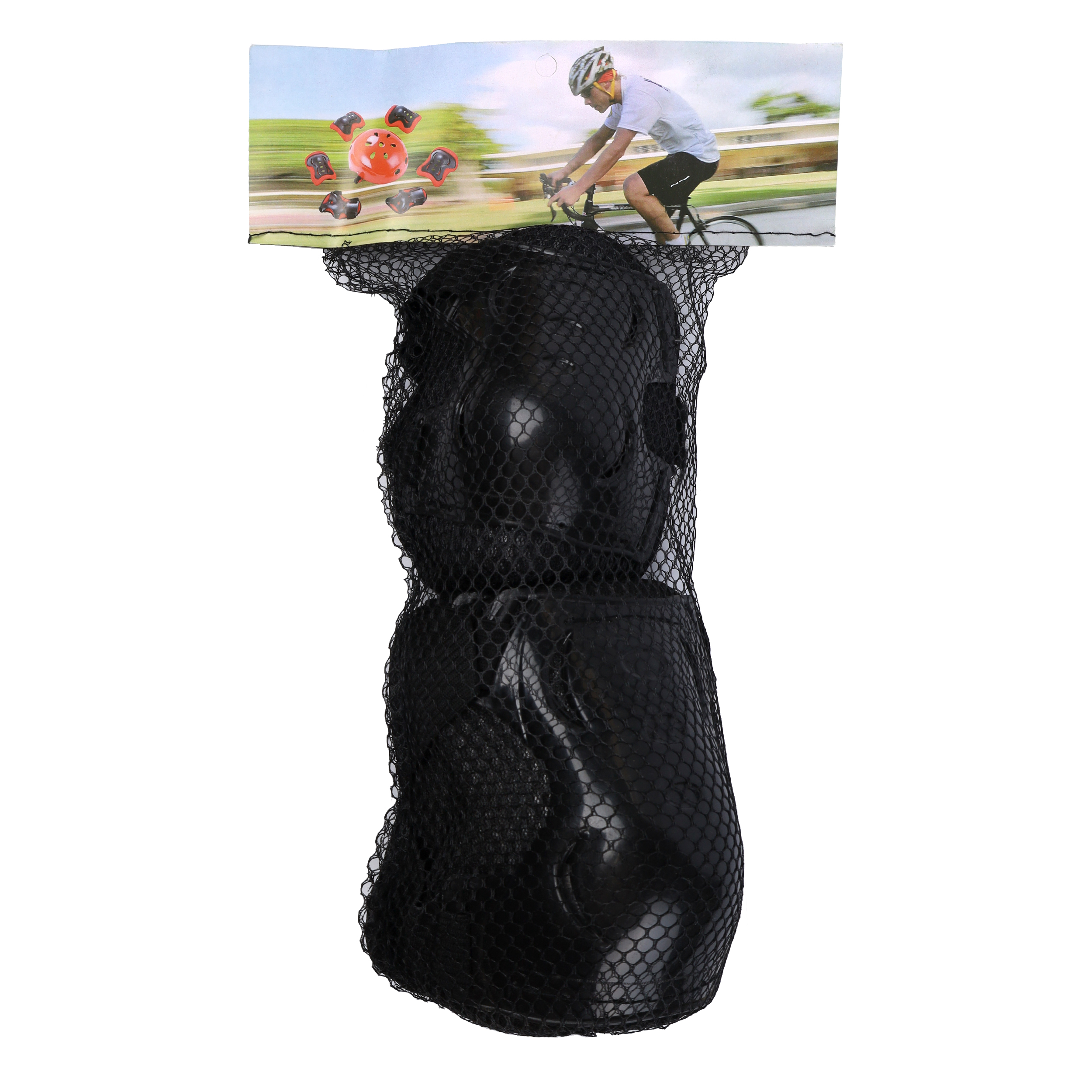 Защита для катания на роликах и велосипеде 6 предметов. 4-18лет / Cui-028B /уп 100/ черный