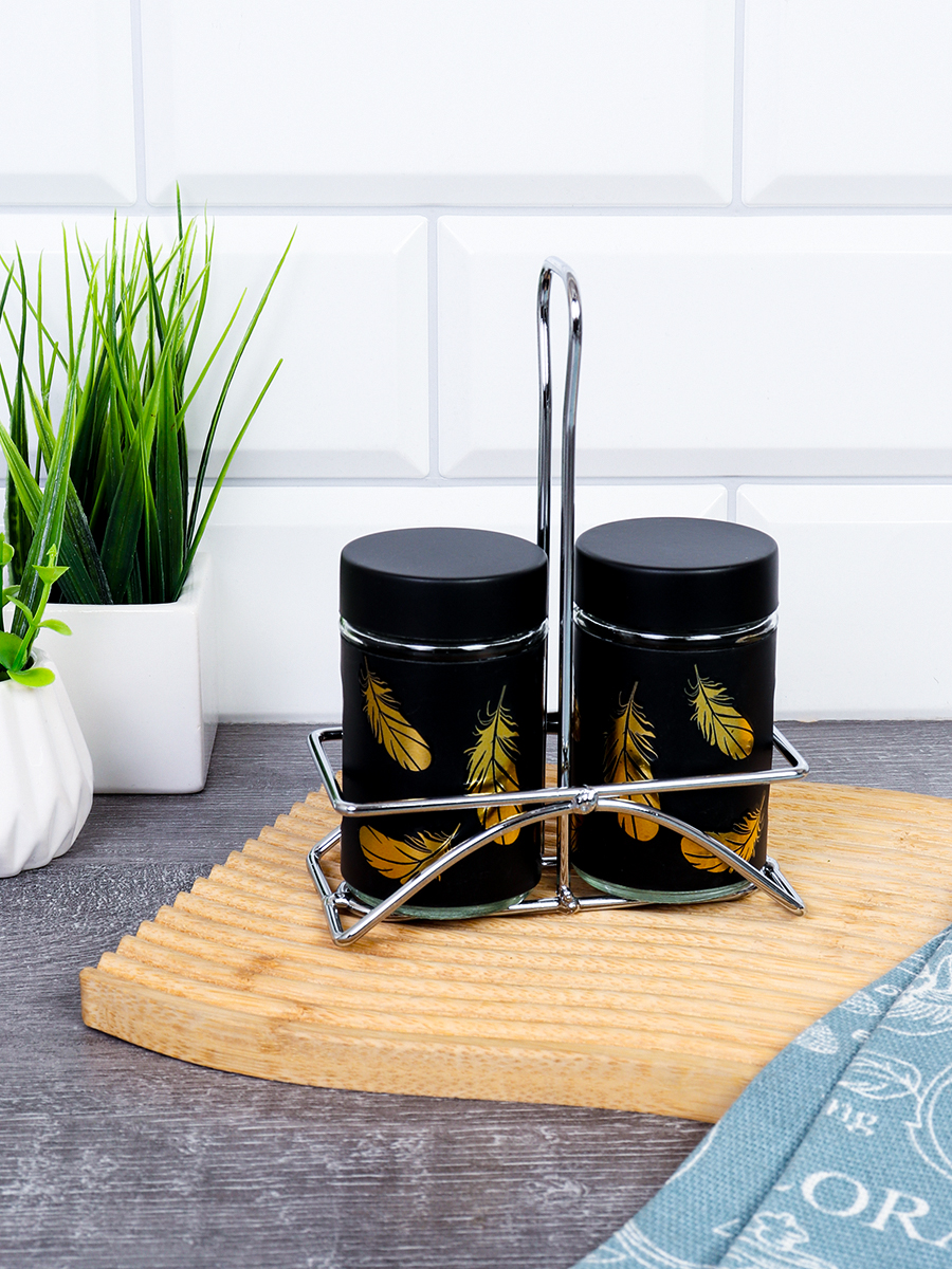 Набор для специй 2 предмета на подставке / SRB-881 / уп 72