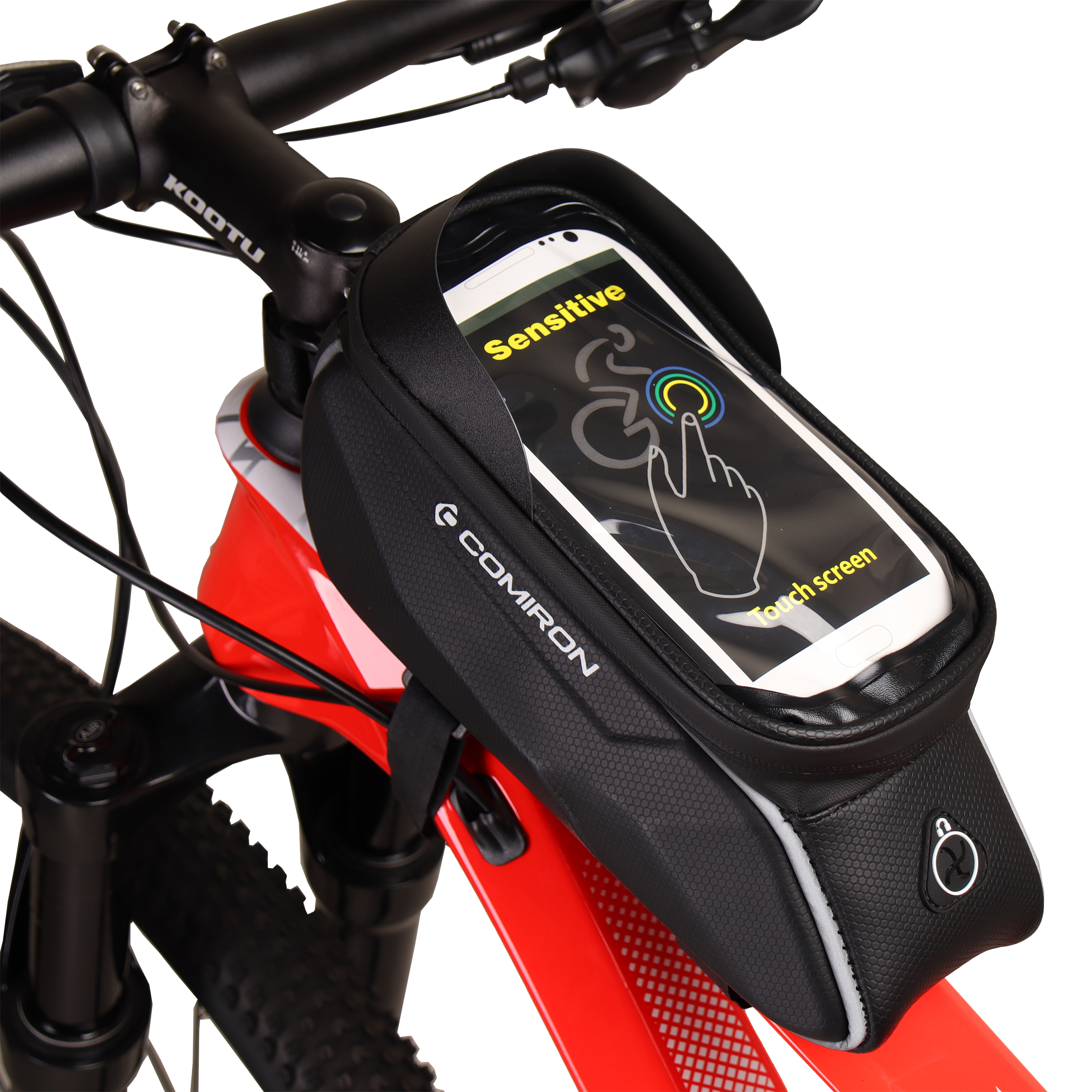 Сумка велосипедная на раму COMIRON "NARAMU" жёсткий EVA Hard Shell корпус водонепроницаемая отдел для смартфон с защитной блендой 23х14.5х8см  /уп 50/