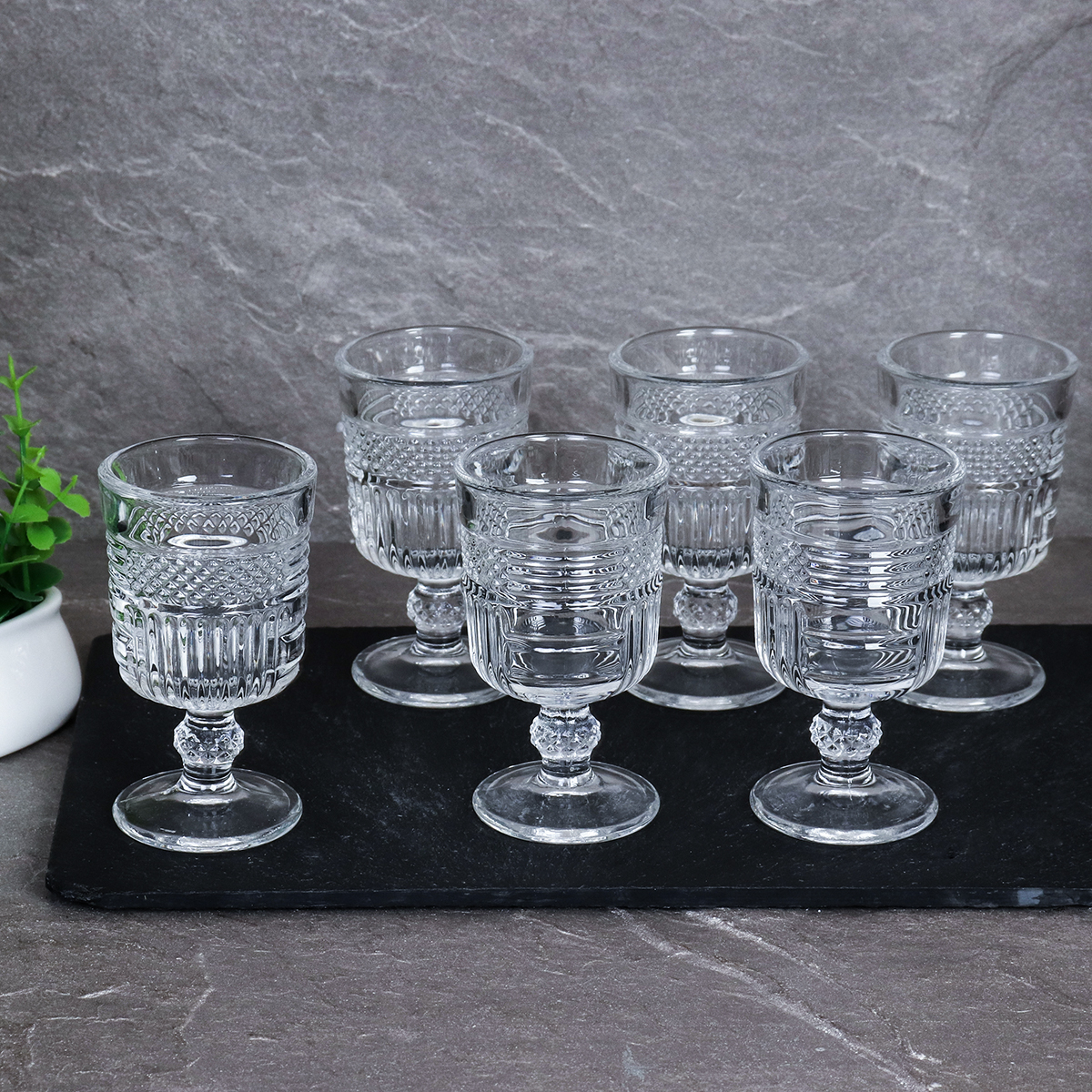 Рюмка 6 штук 60 мл на ножке прямая / F2207-1C /уп 24/