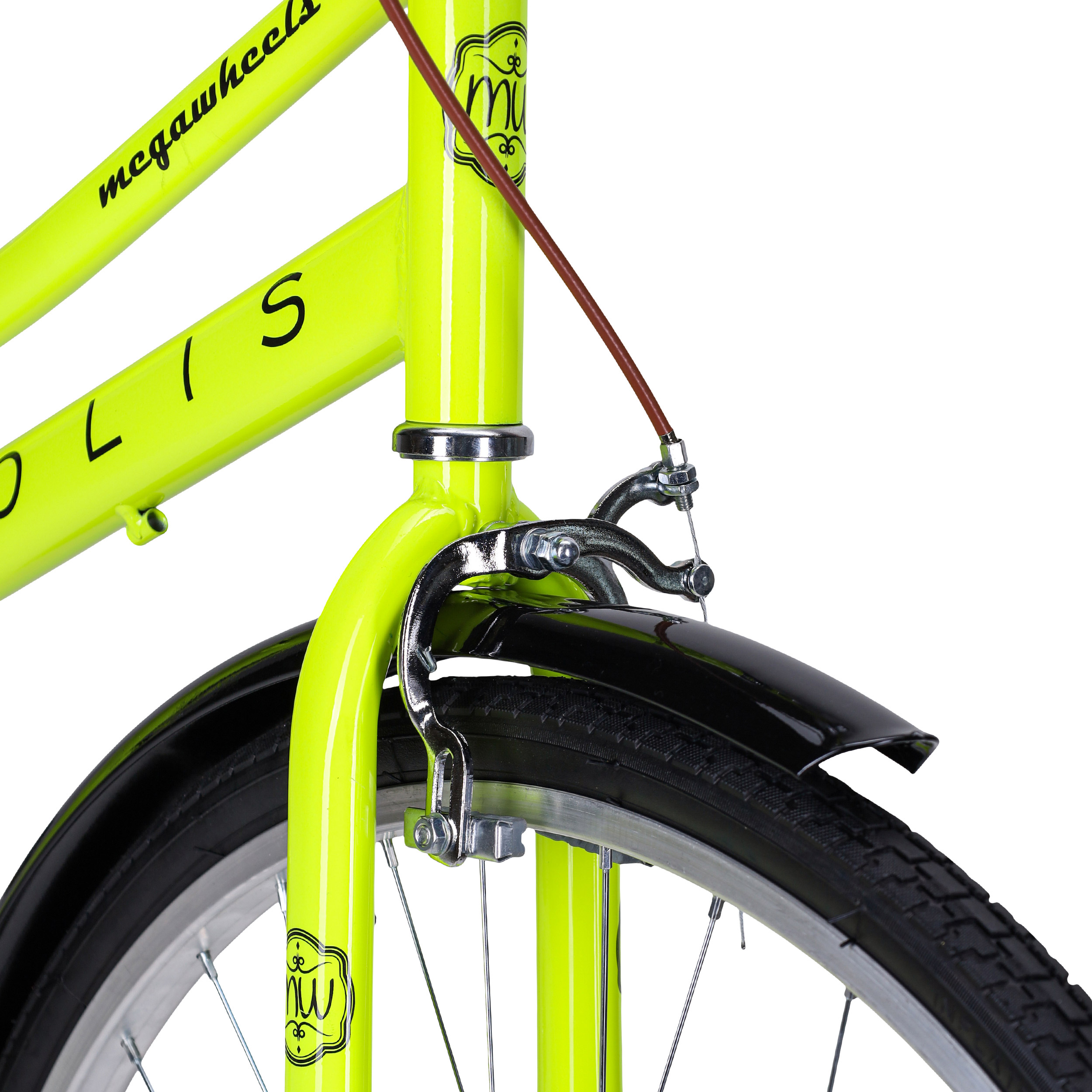 Велосипед городской MEGAWHEELS MEGAPOLIS 26" одна скорость, ножной тормоз, лайм