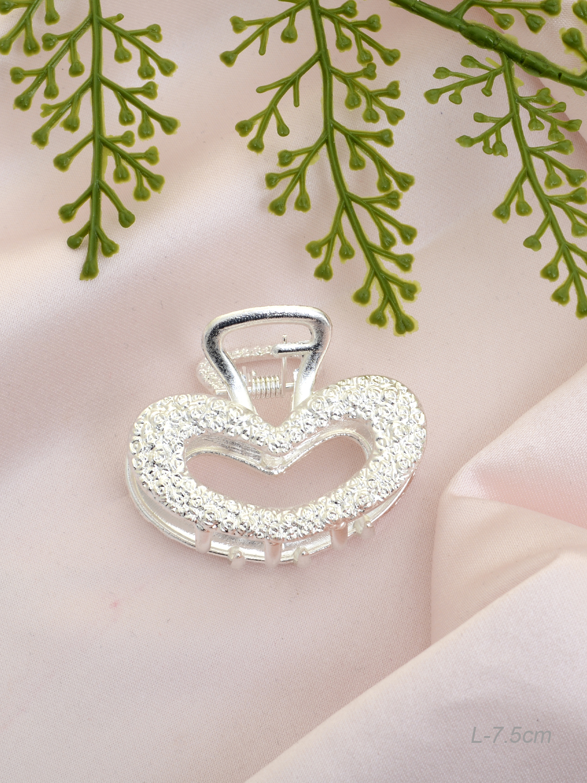 Краб для волос 7,5 см Сердце / GTJ-15 /уп 12/металл