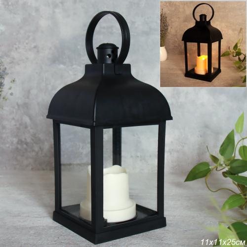 Светильник фонарь настольный 21 см черный / YR0151B /уп 48/