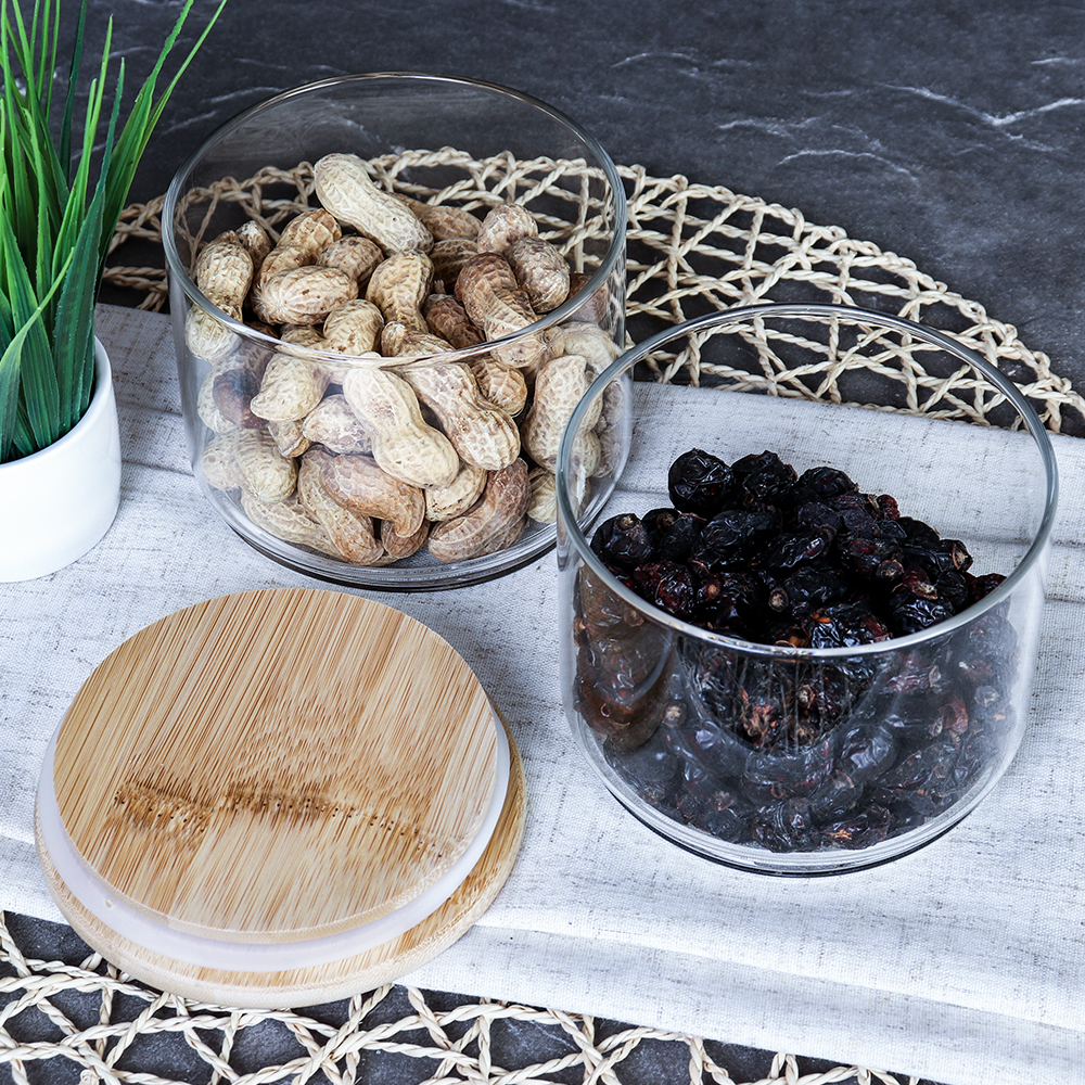 Банка для хранения 2-х ярусная бамбуковая крышка 500 мл / LCSC22-8/уп 60/