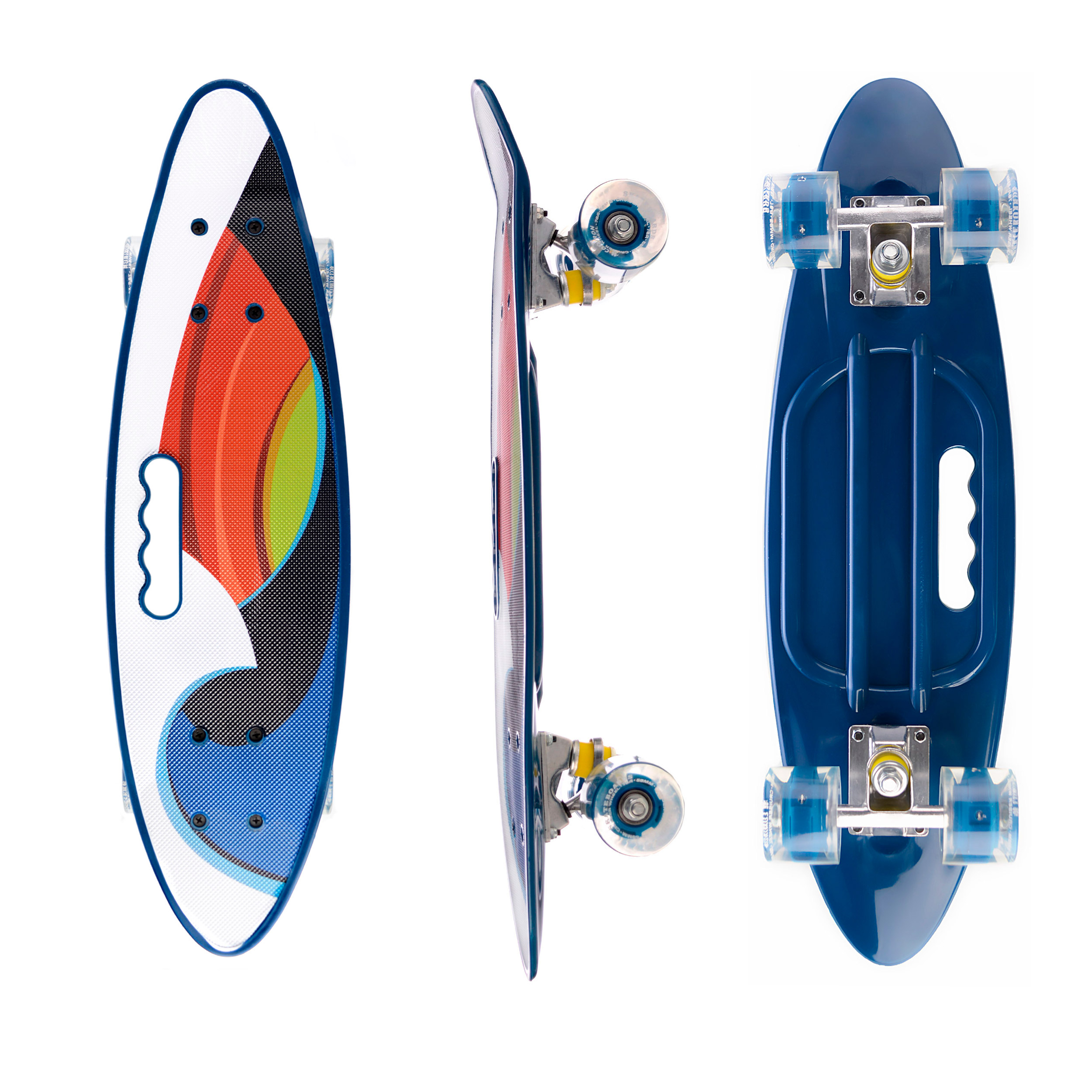 Лонгборд / GT31+4 /уп 8/ граффити Волна, колёса светятся