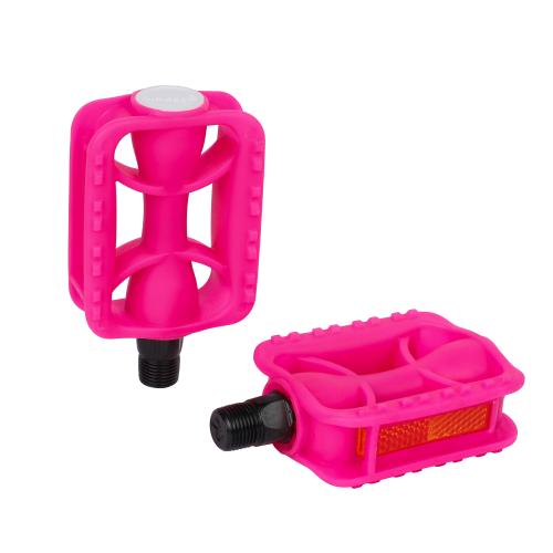 Педаль KIDS MIXIEER MX-P686, 9/16 резьба, PP корпус, W/O подшипник, 90х54мм, с рефлектором, 4S ось, pink, 1 пара /уп100/