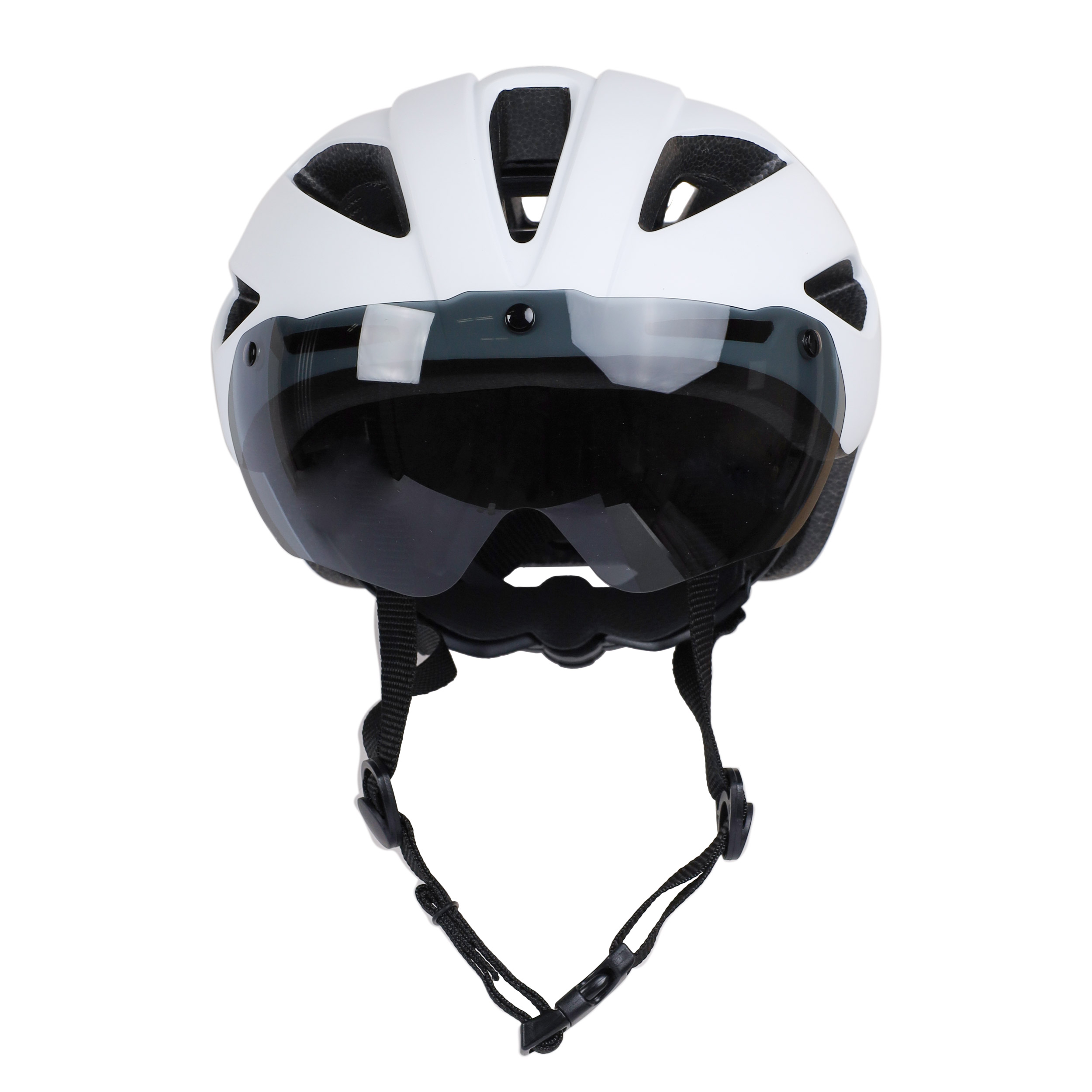 Шлем велосипедный с визором COMIRON. Цвет: White. Размер: L (58-62см)  / MX-100T / уп 12