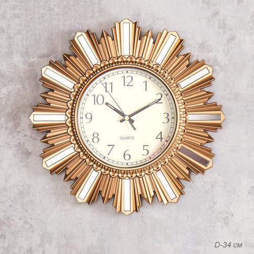 Часы настенные 35 см золото солнце / 112-2 /уп 20/