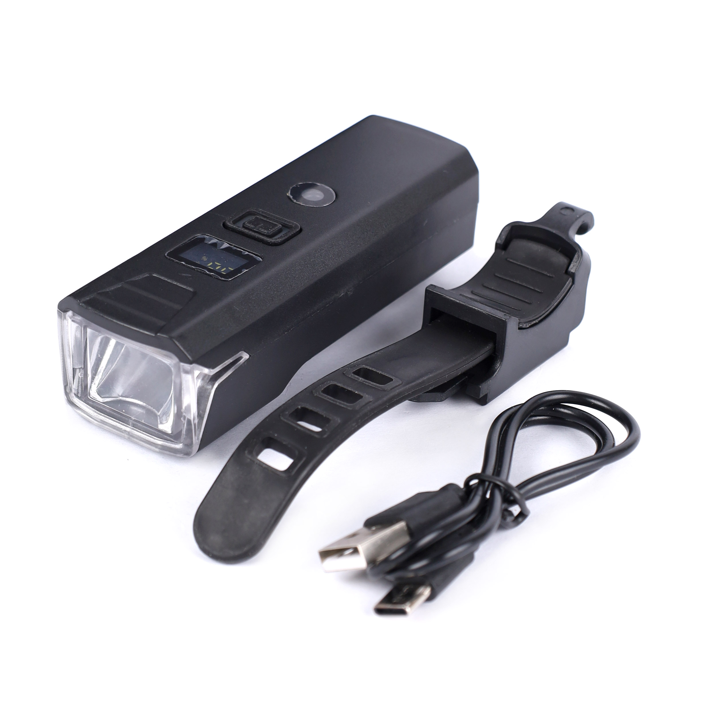 Фонарь передний COMIRON "DIGITAL" корпус: ABS+PC, свет: 30LED, 260lm, 1500 mAh, Type-C, влагозащита IP67 /уп100/