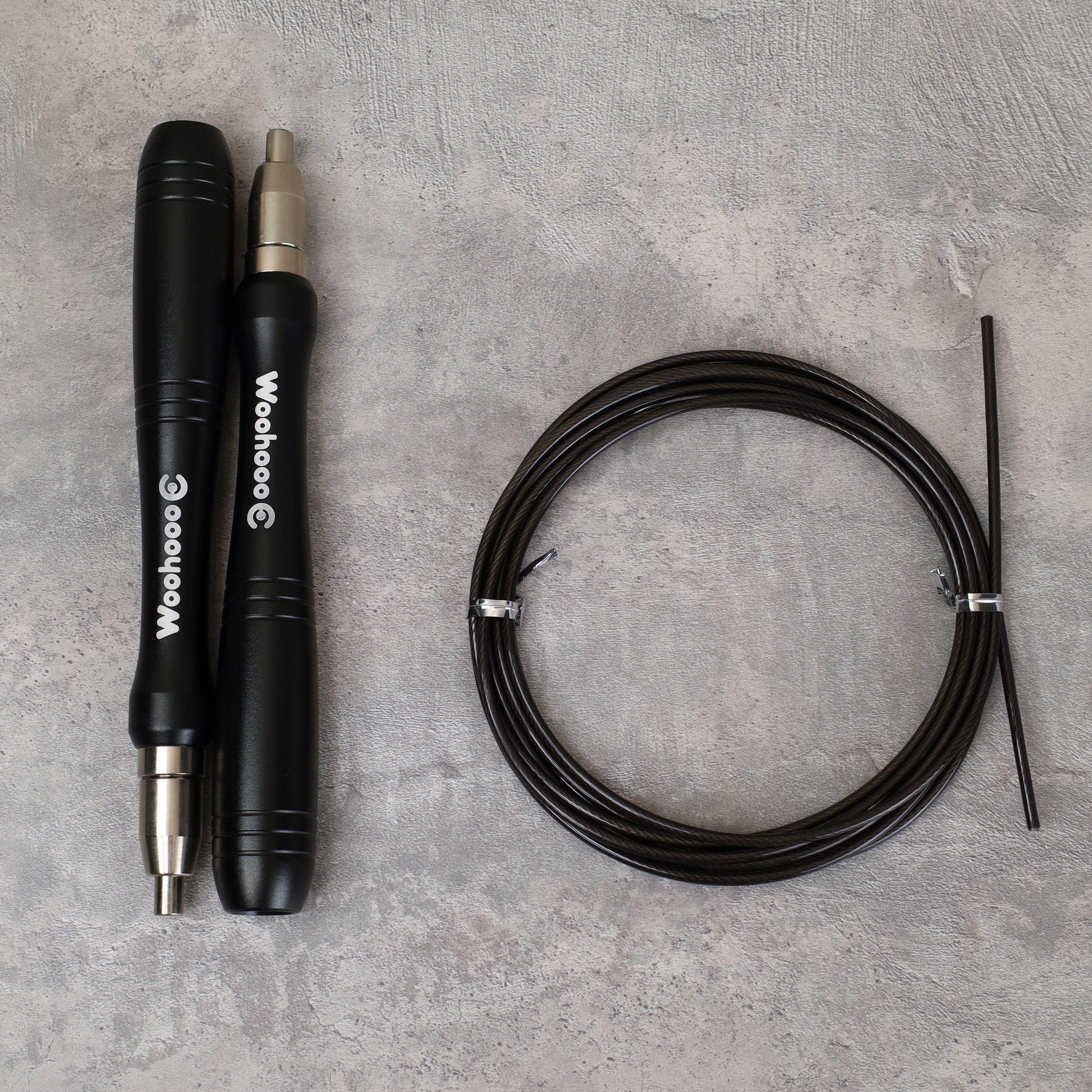 Скакалка скоростная Woohooo Tsunami Pro / длина 3m / Black / уп48 / Вес 190g