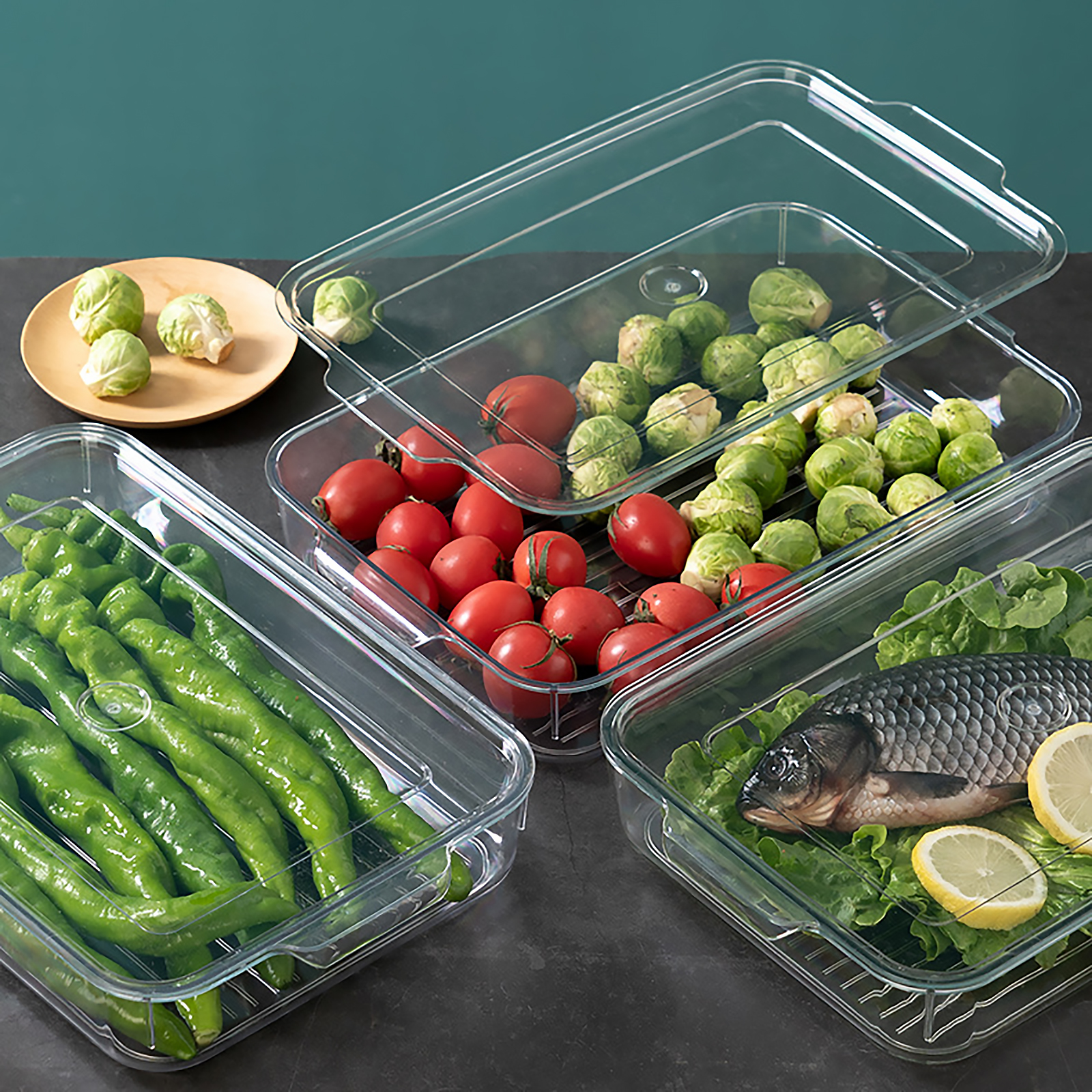 Контейнер для холодильника с крышкой 3,5 л / 2939-B /уп 18/ Пластик