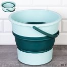 Ведро складное 10 л мятное/ VSM-530-10 /уп 22/ силикон/