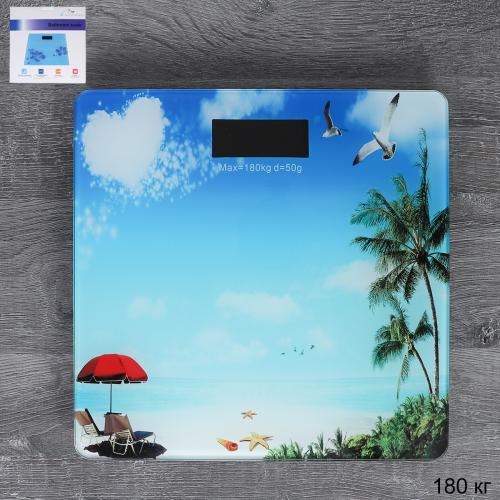 Весы напольные электронные 180 кг Пляж / M-215 /уп 10/без батареек/УЦЕНКА