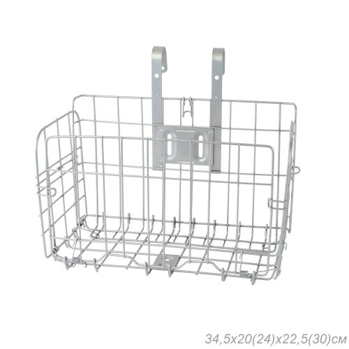 Корзина для велосипеда складная серебряная. / 1DVMI-12 / уп 30