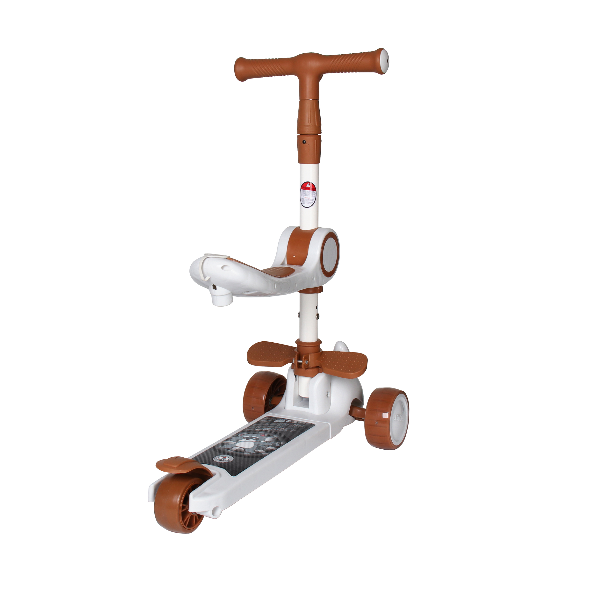 Самокат 3-х колесный COMIRON Yeenot Зайчик / JLBB-808 seat /уп 8/ коричневый