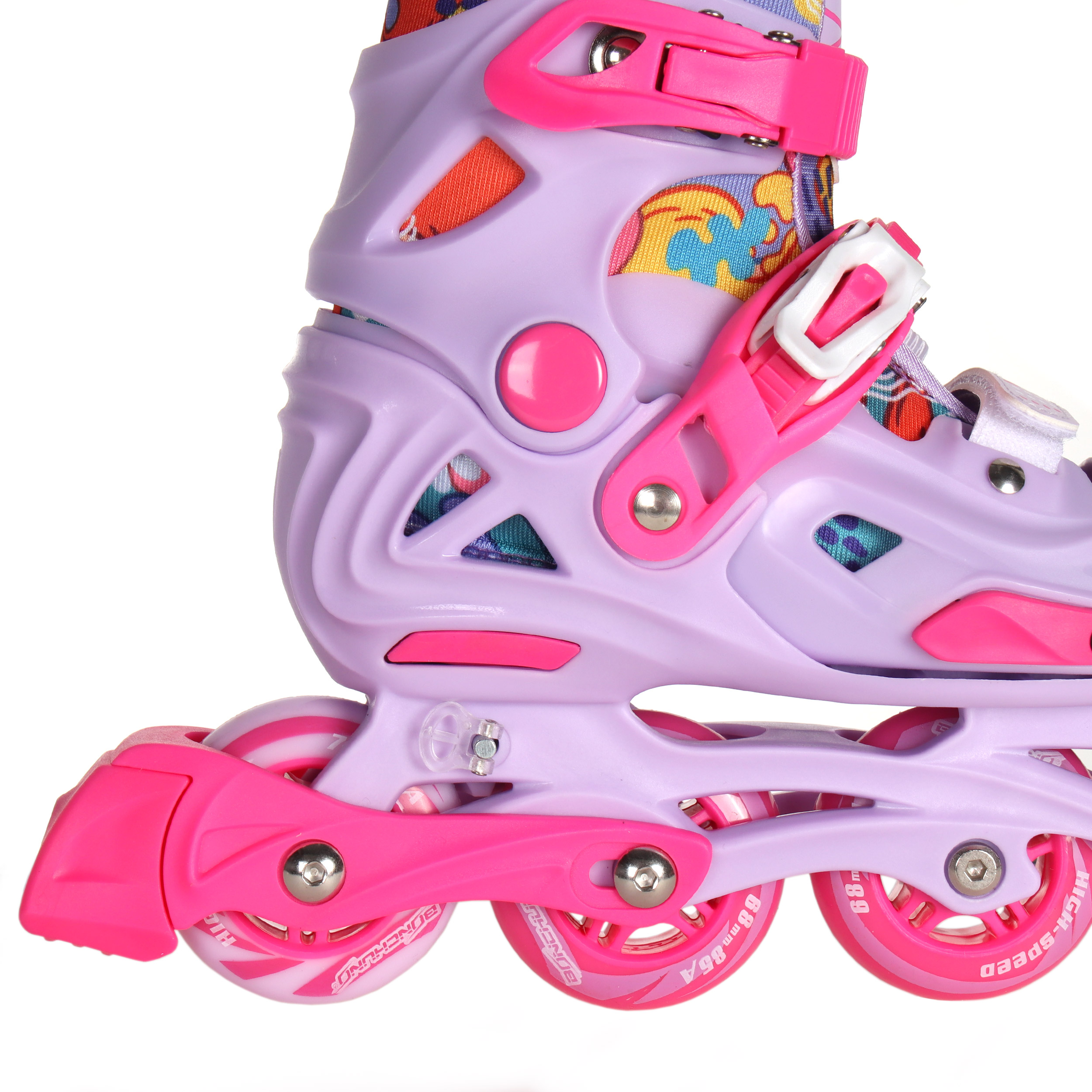 Роликовые коньки COMIRON  2021 S с блокировкой колёс /уп 6/ (31-34) розовые