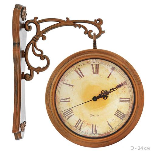 Часы настенные двухсторонние Вокзальные 24 см / 8042 /уп 6/