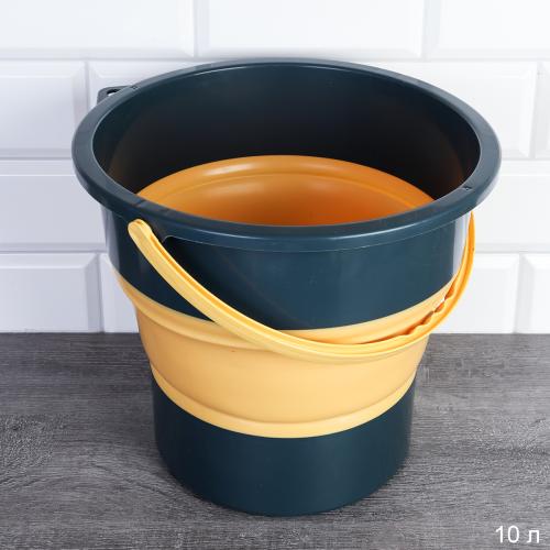 Ведро складное 10 л синее/ VSS-530-10 /уп 22/ силикон/