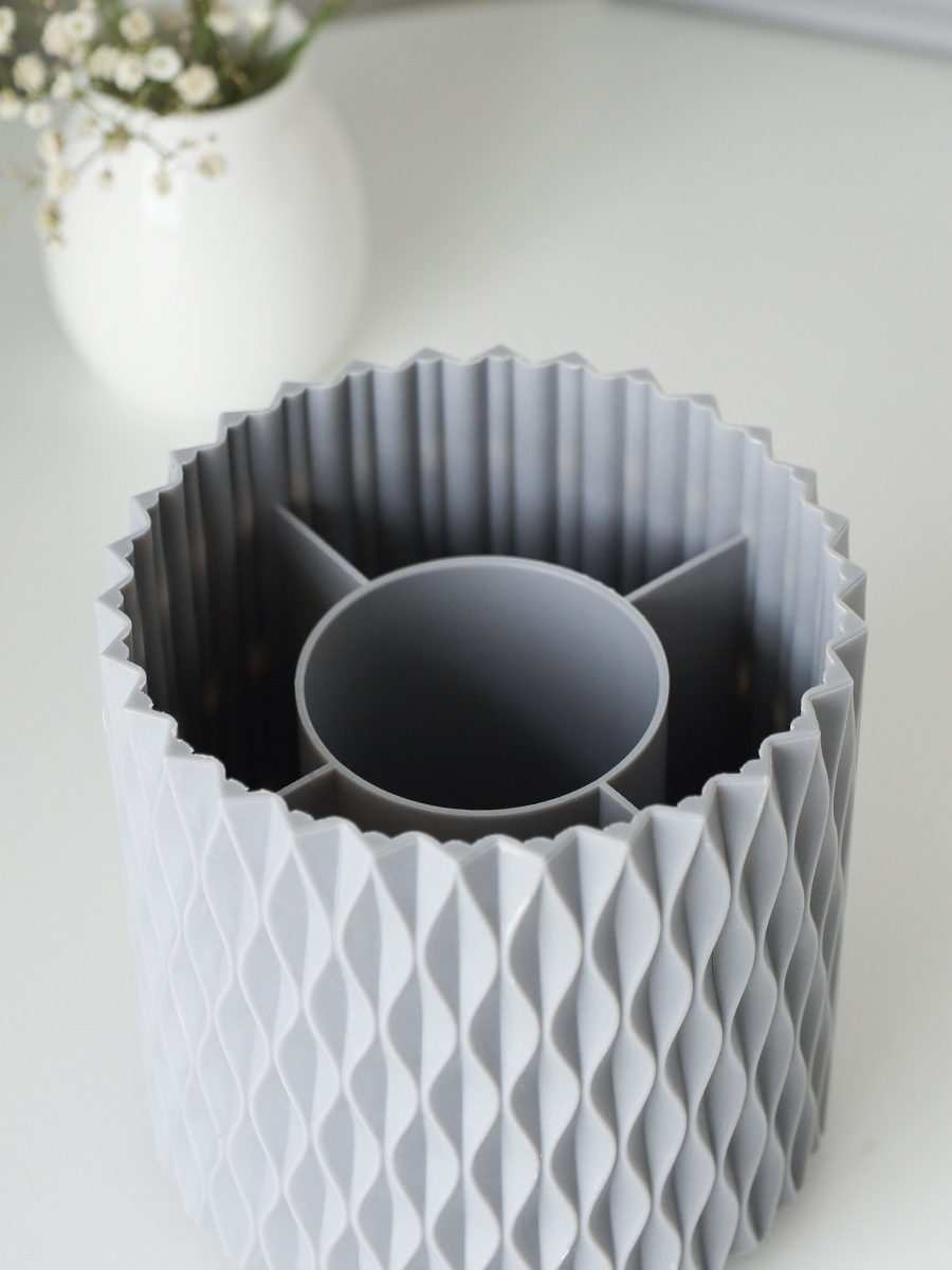 Органайзер подставка 12 см серый / K-012 /уп 96/вращающийся