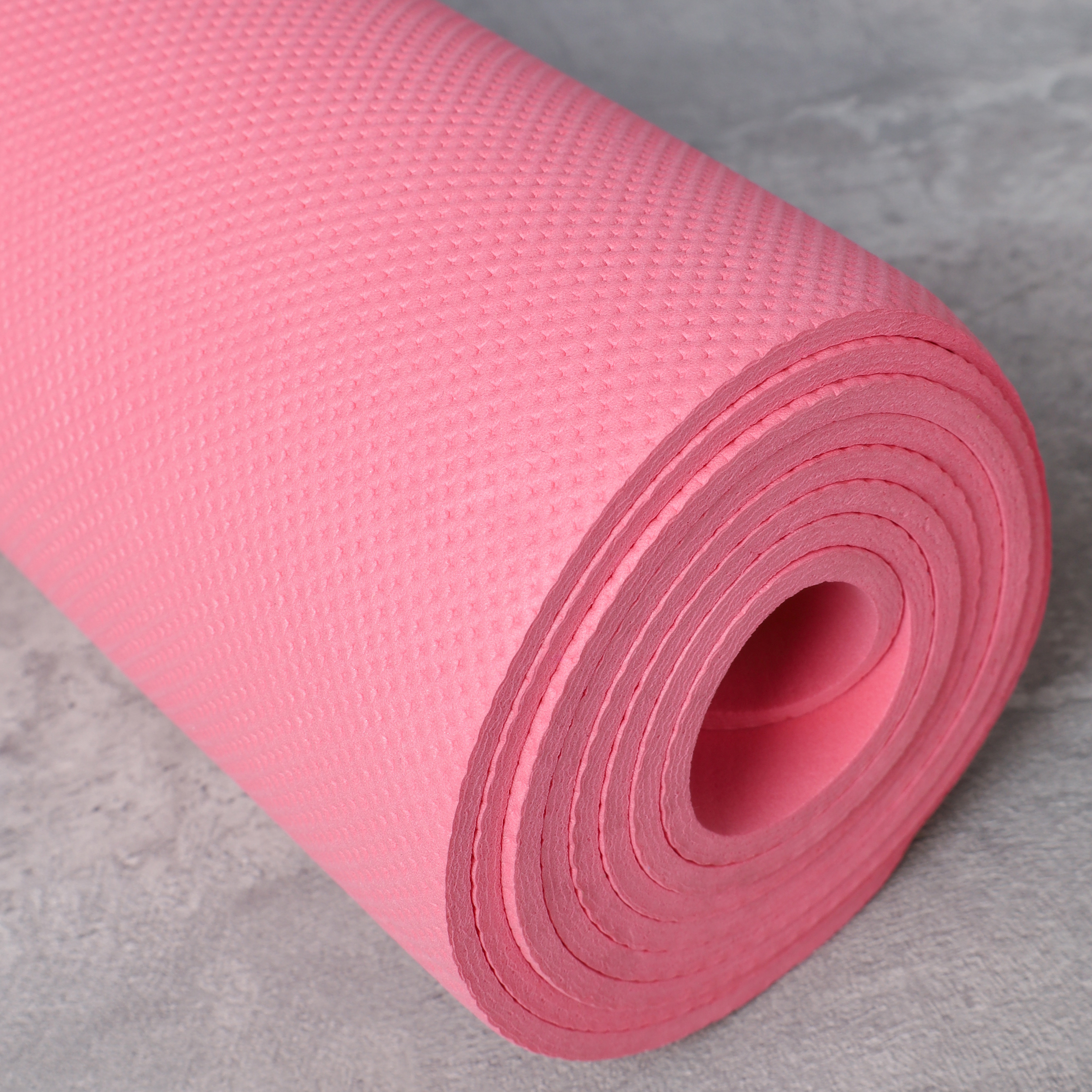 Коврик для йоги и фитнеса спортивный гимнастический EVA 4мм. 173х61х0,4 цвет: тёмно-розовый / YM-EVA-4DP / уп 24