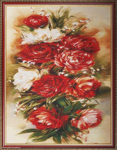 Картина гобелен 60х80 Пионы  K017 / 10036-10 /