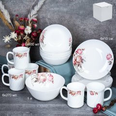 Столовый набор 19 предметов Дэй / 19/FLMLQP75672 (20032) + KF250 (2024) /уп 2/ Чайная роза