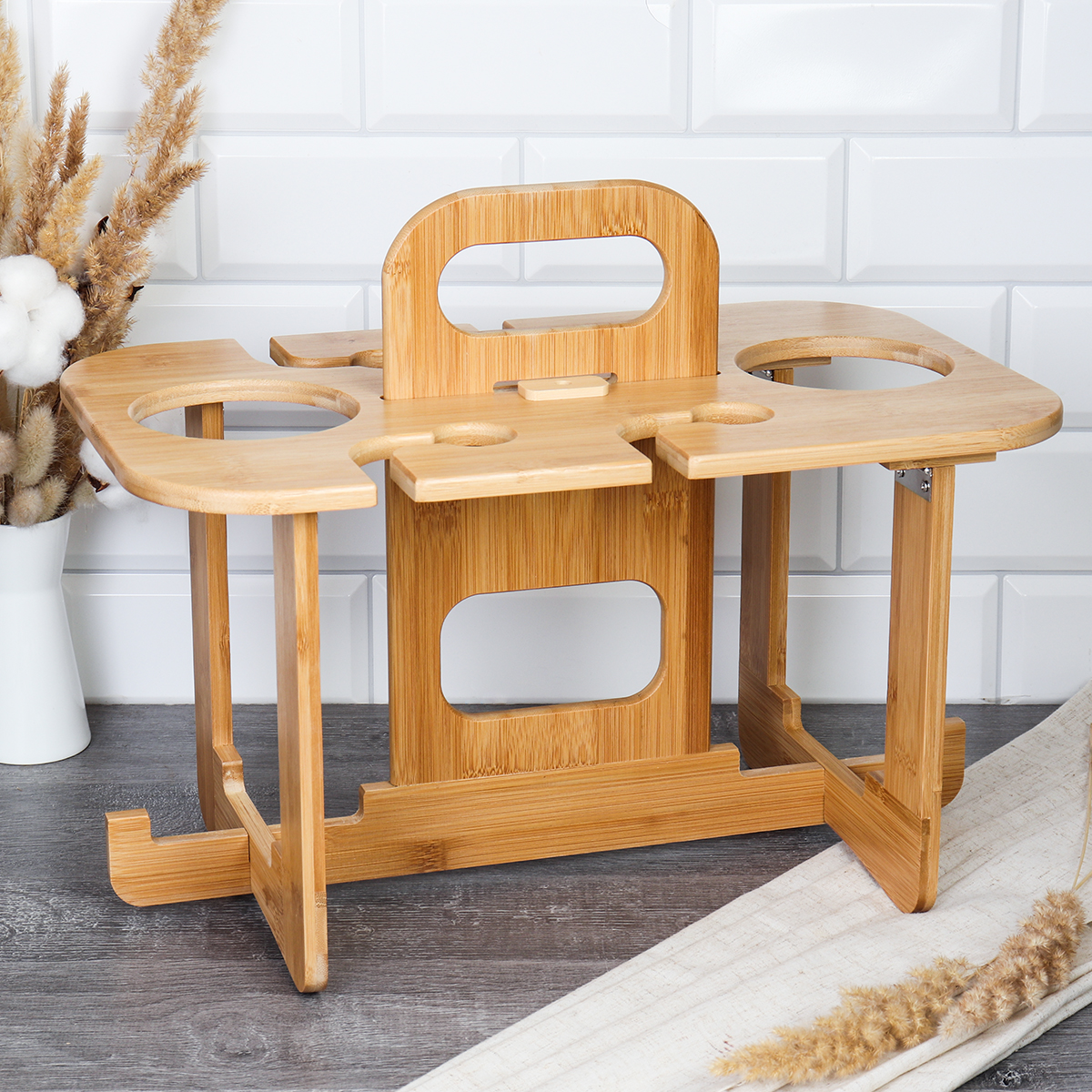 Столик сервировочный для вина бамбук/ КТ-СТ-07 /уп 4/ бамбук