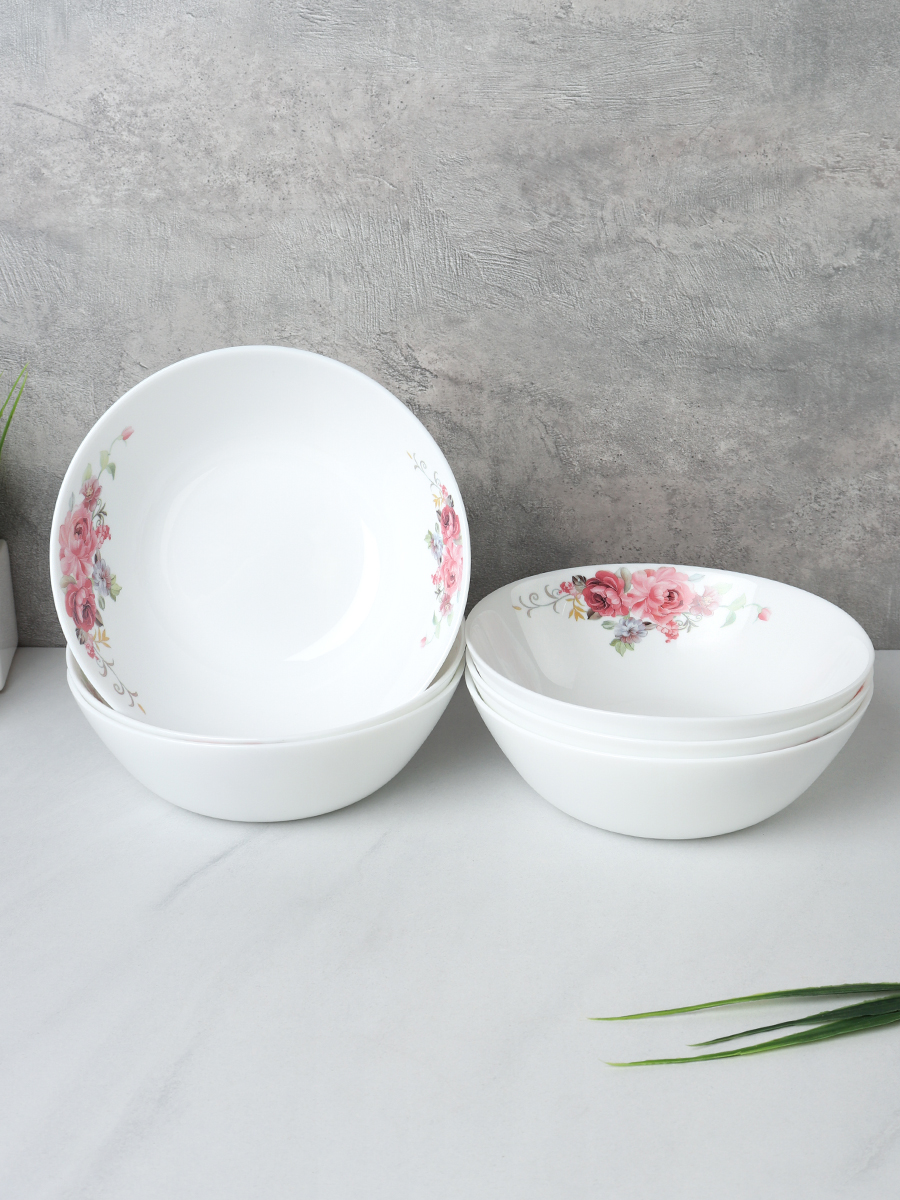 Набор суповых тарелок 6 штук 600 мл 152 мм / LYGW60 (2024) /уп 12/ Розовая композиция