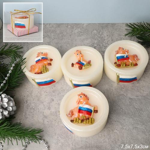 Свеча Россия Лошадь 3х7,5 см /  M-156-5 /уп 108/Символ года 2026