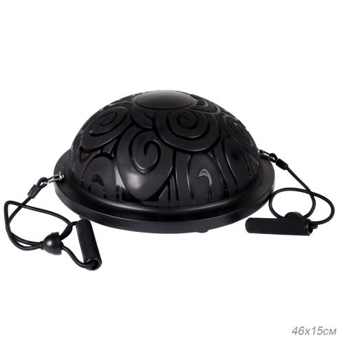 Полусфера балансировочная BOSU 46см Woohooo Curls эспандер, насос/ чёрный/ B46Cu-BL/ уп5
