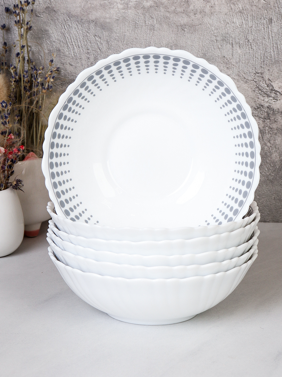 Набор суповых тарелок 6 штук 480 мл 155 мм / TW-60 (7066) /уп 12/ Точки
