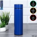 Термос 0,5 л с датчиком тепла / FRT-589 /уп 50/ термобутылка/ синий