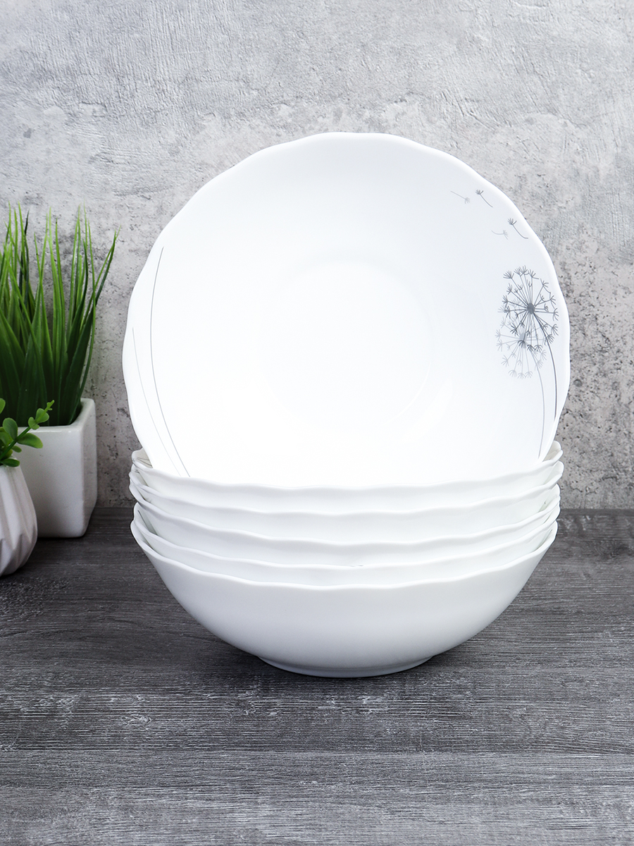 Набор суповых тарелок 6 штук 650 мл 175 мм / HW70 (2028) / уп 8/ Одуванчик 735516