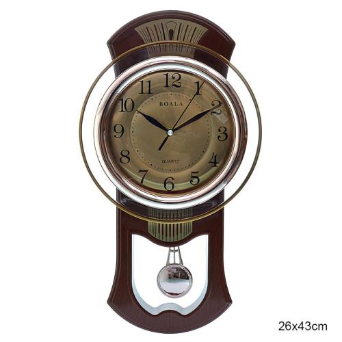 Часы настенные с маятником 26х43 см / F2875 /уп 10/коричневые