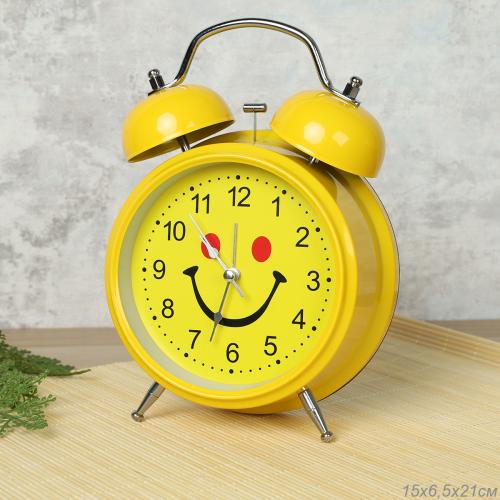 Будильник Смайлик 21 см / 6050-2 /уп 50/