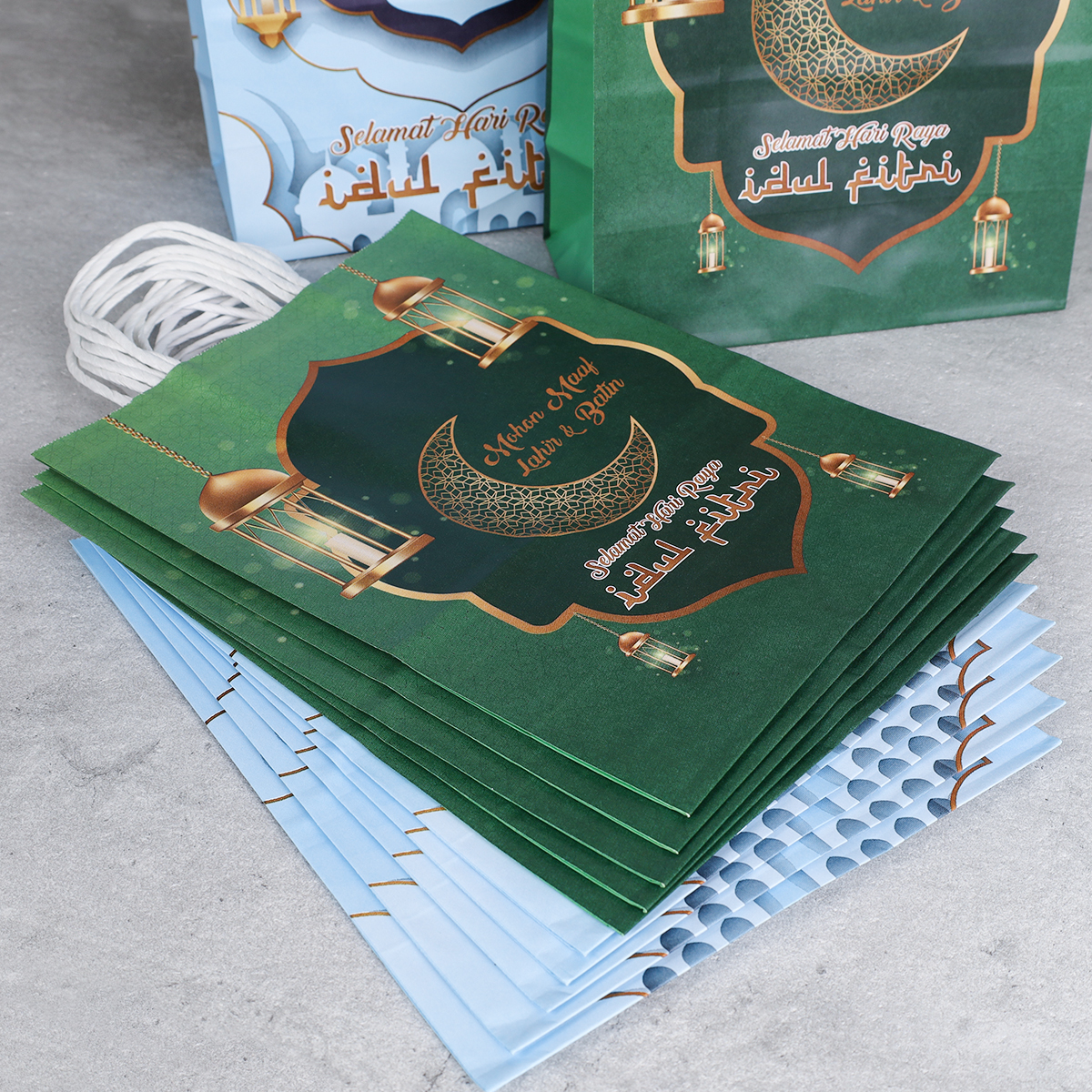 Пакет подарочный набор 12 штук 27х21х11 см Мусульманский / M381-3/4 /уп 50/