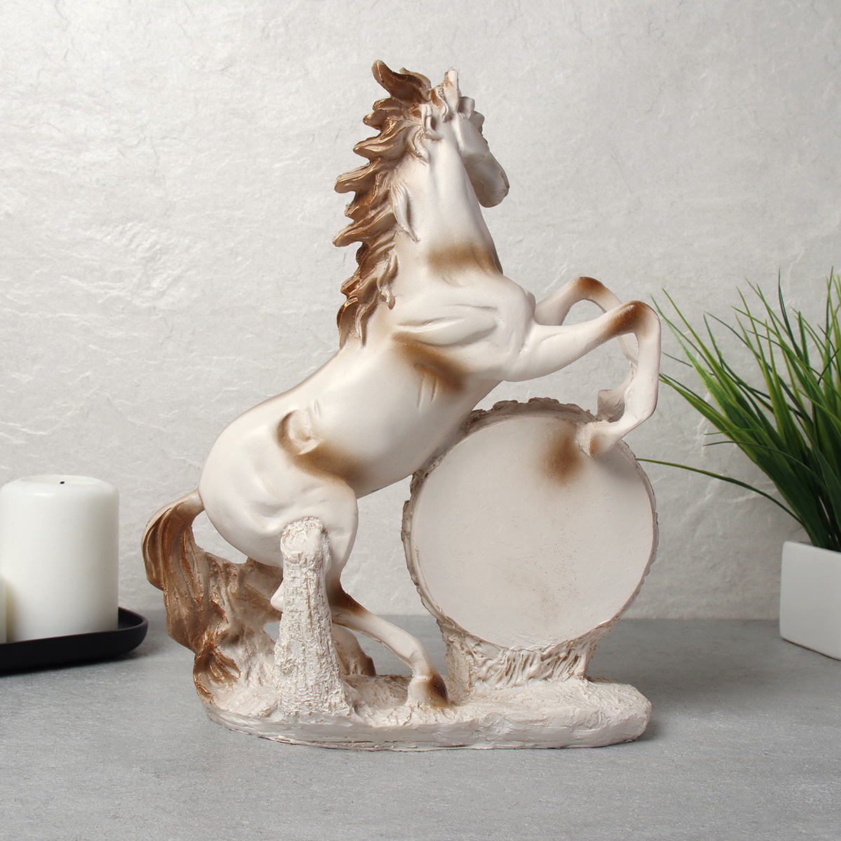 Часы статуэтка Лошадь 28 см / 6032A /уп 24/