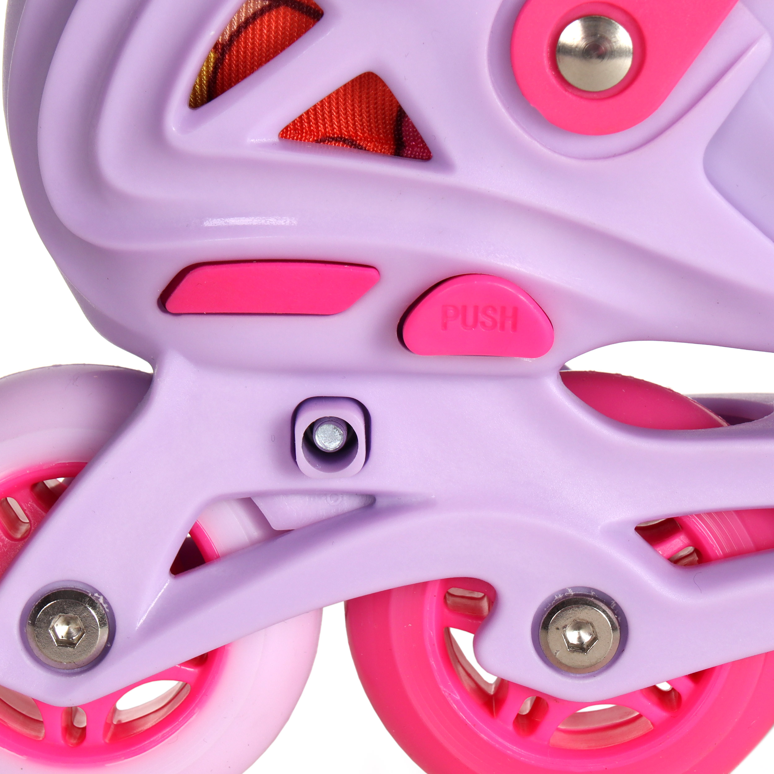 Роликовые коньки COMIRON  2021 S с блокировкой колёс /уп 6/ (31-34) розовые