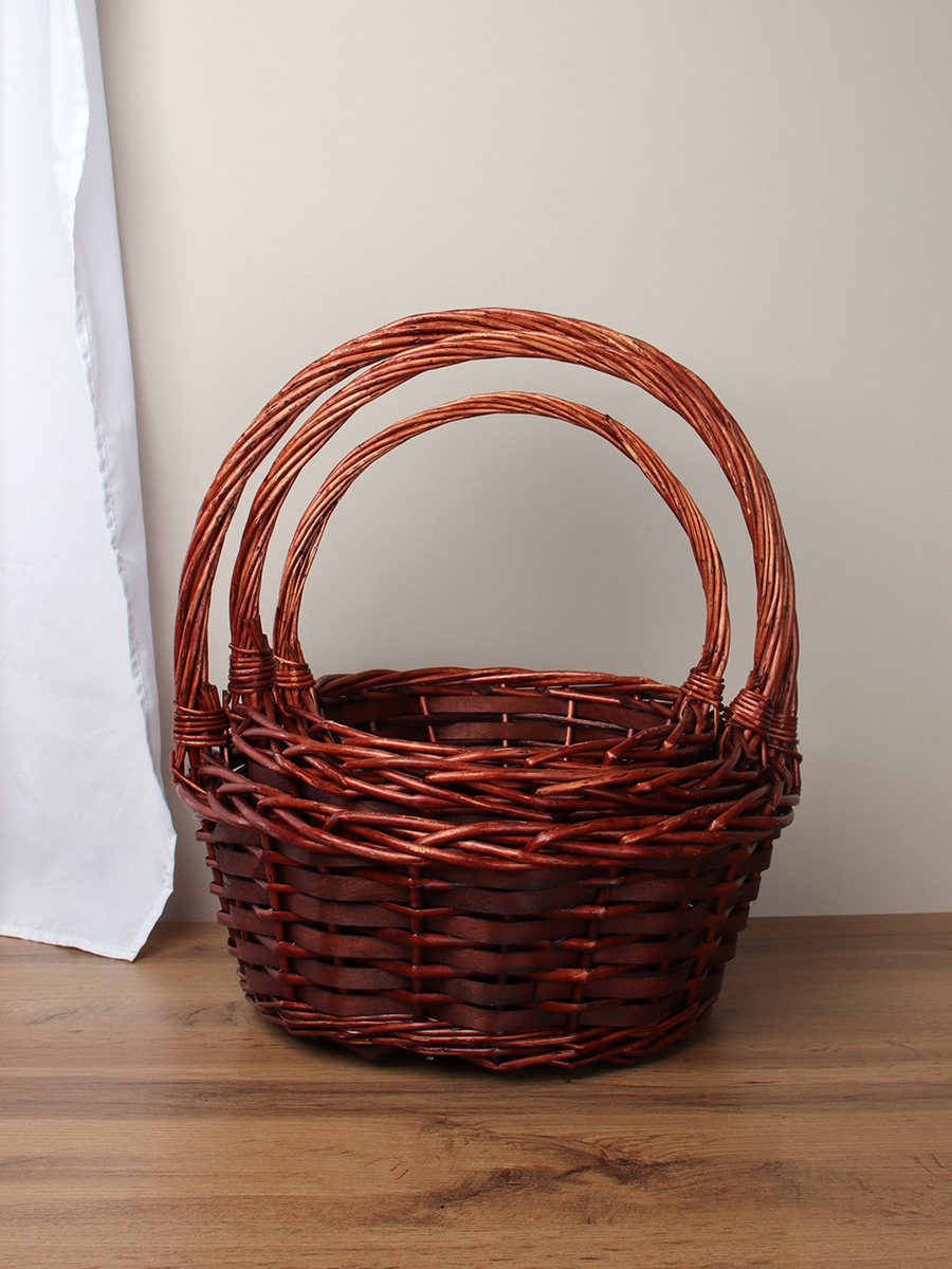 Корзина плетеная 3 штуки 34х34х14/28х28х12/23х23х10 см / S/3 22-41 /уп 28/круглая 734765