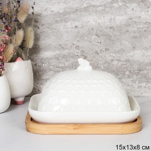 Масленка 15 см / JD7169-2 /уп 24/ на деревянной подставке