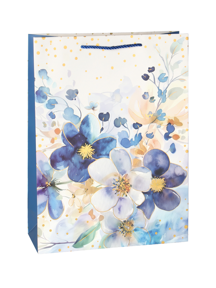 Пакет подарочный 31x42x12см Цветы / 3652XL /уп 12/300/210г