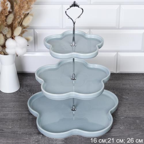 Фруктовница 3-х ярусная 16/21/26 см / R-22 /уп 9/