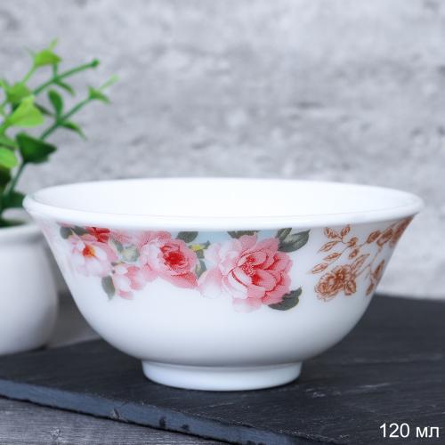 Пиала 120 мл 90 мм Розетка / FW40XN-(6801) /уп 3/72/ Розы на голубом