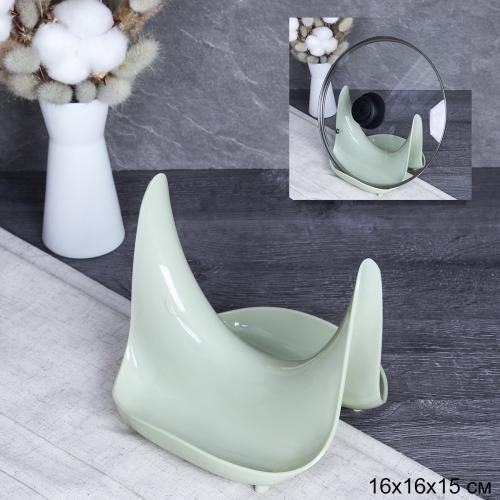 Подставка для крышки и ложки пластик / PB-759 зеленый /уп 160/ оливковая